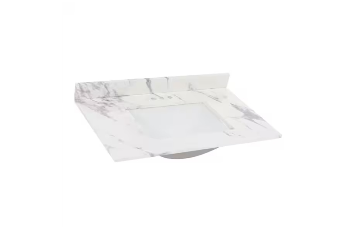 Home Decorators Collection 37 in. W x 22 in. D Engineered Stone Composite White