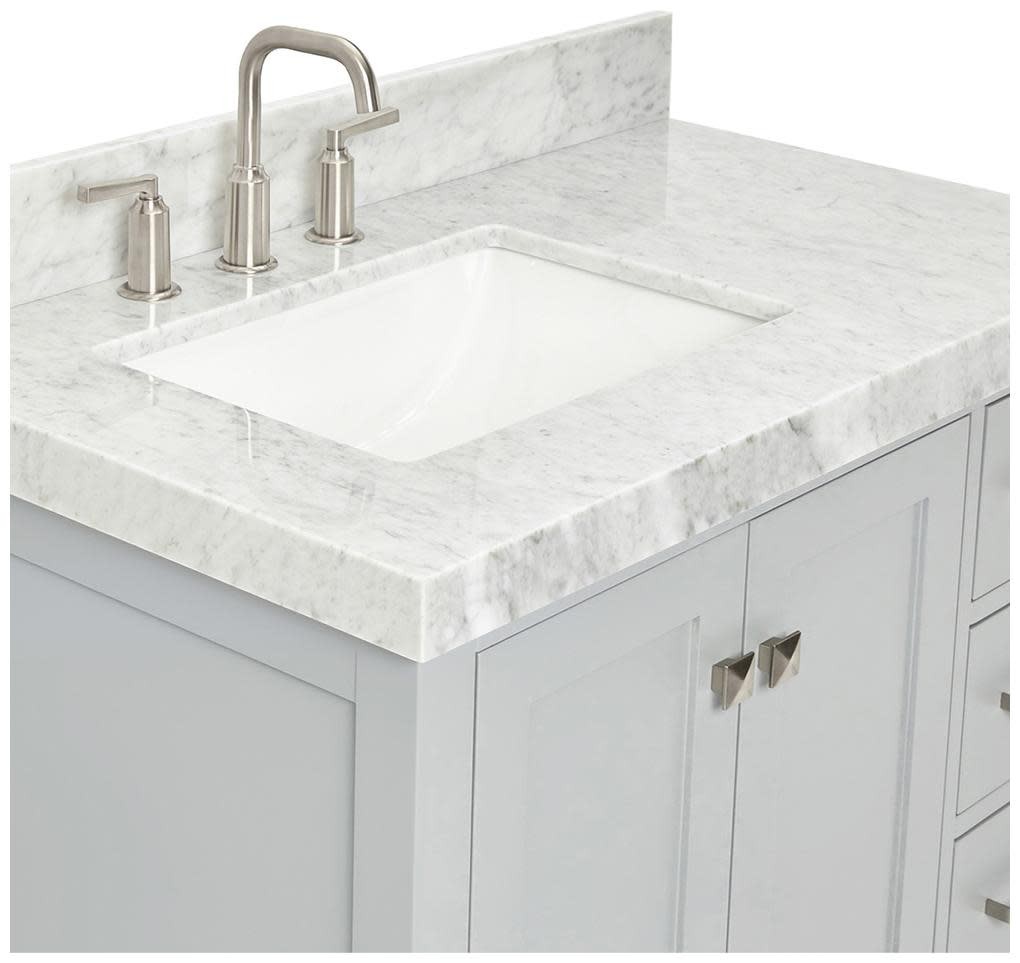 Ariel A036SLCW5RVO Cambridge 36″ – White / Italian Carrara Marble Top / Brushed