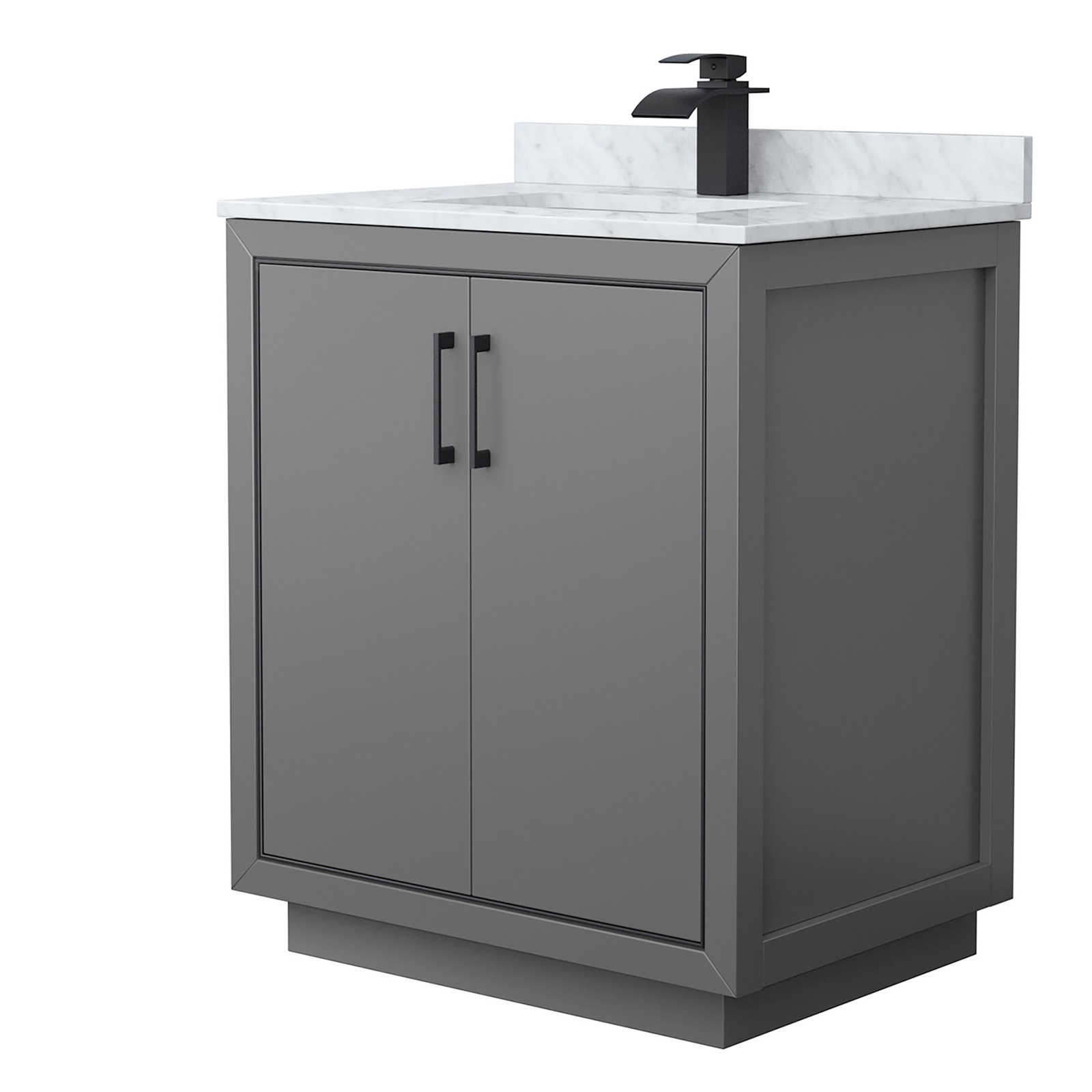 Wyndham Collection WCF1111-30S-NAT-MXX Icon 30″ – Dark Gray / Matte Black