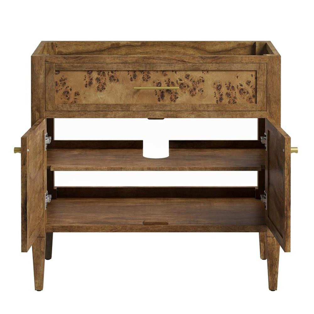Modway Elysian 36″ Modern Wood Bathroom Vanity in Black and Brown