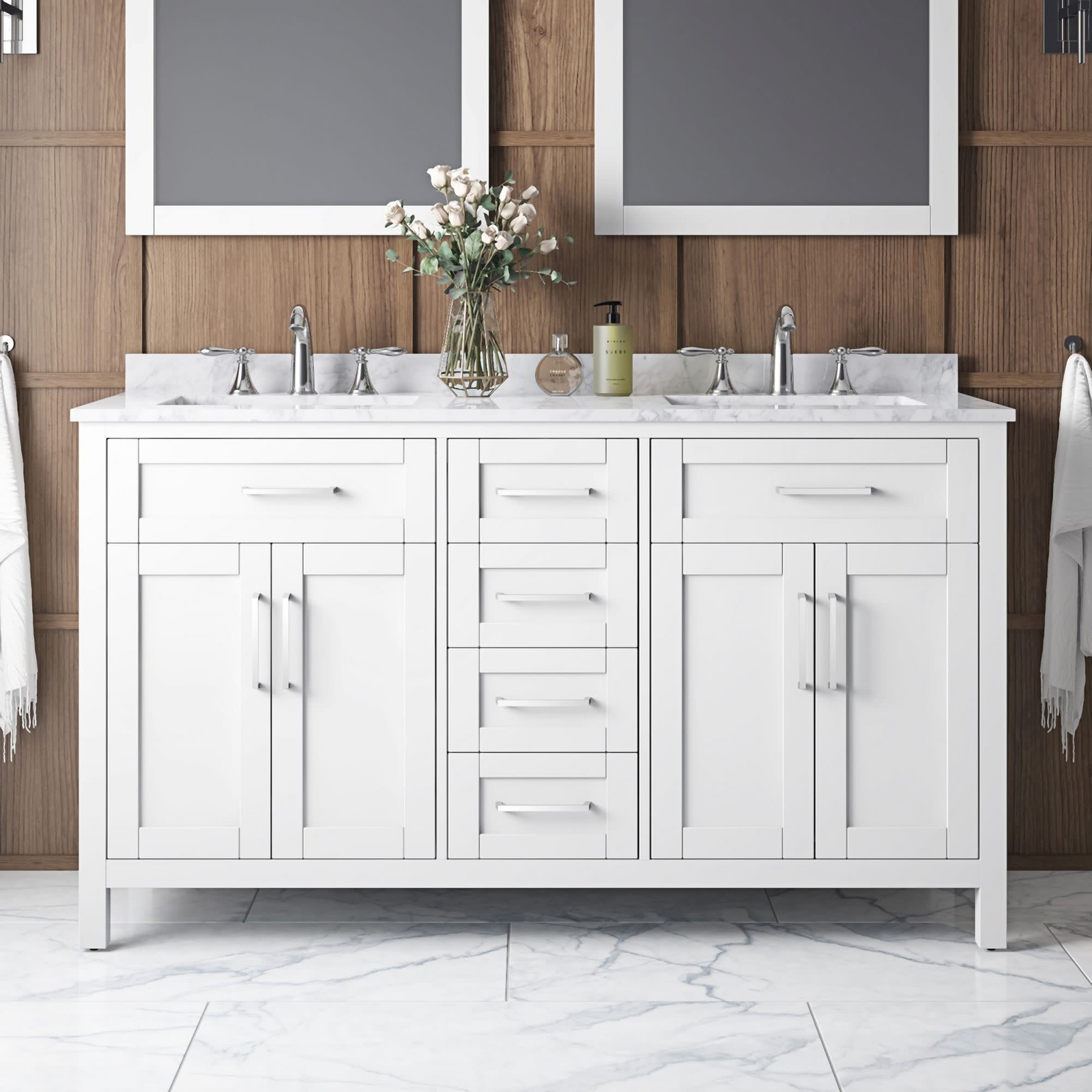 Miseno MV-TAHO60-15VVA Tahoe 60″ – White / White Carrara Marble