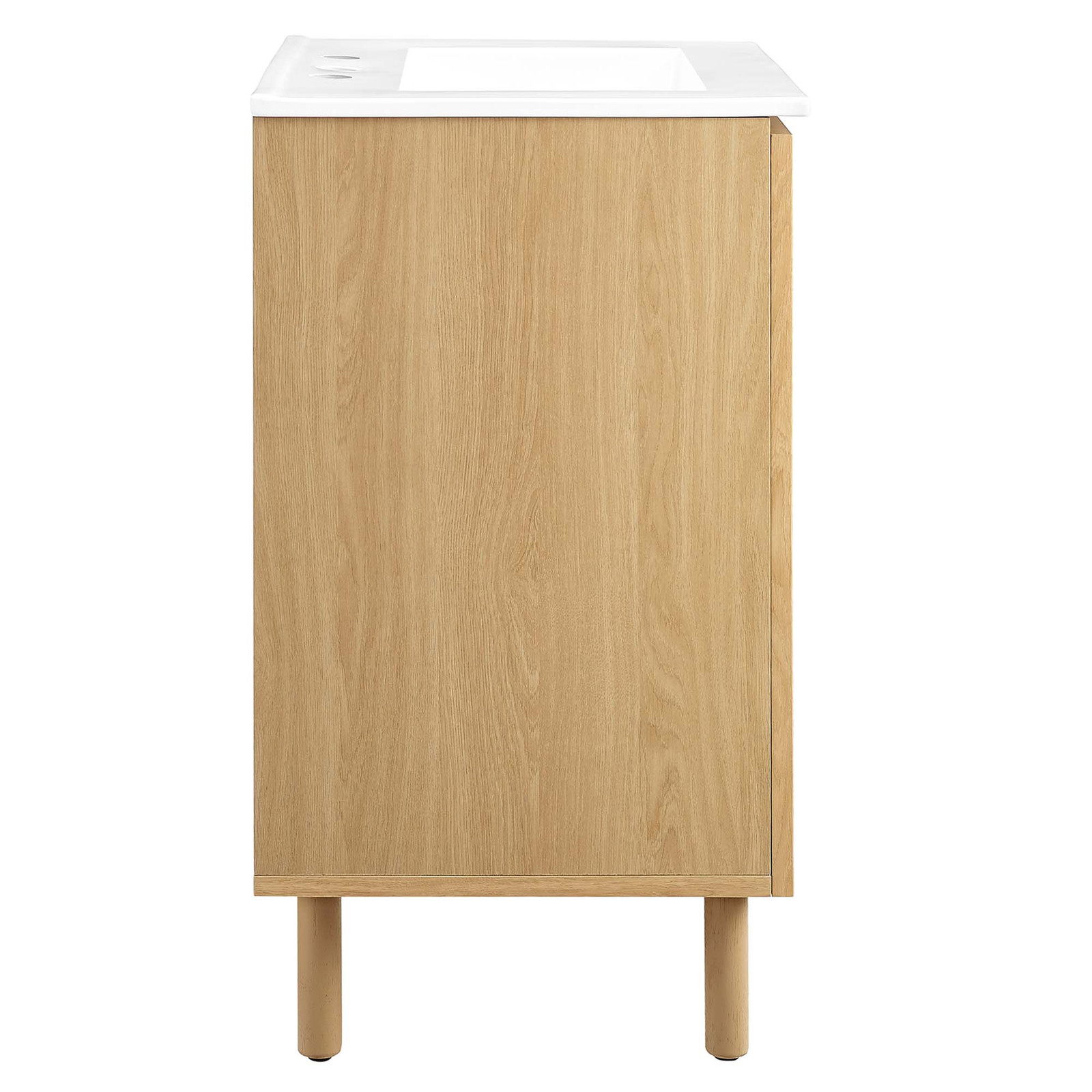 Calla 24″ Perforated Metal Bathroom Vanity in White Oak