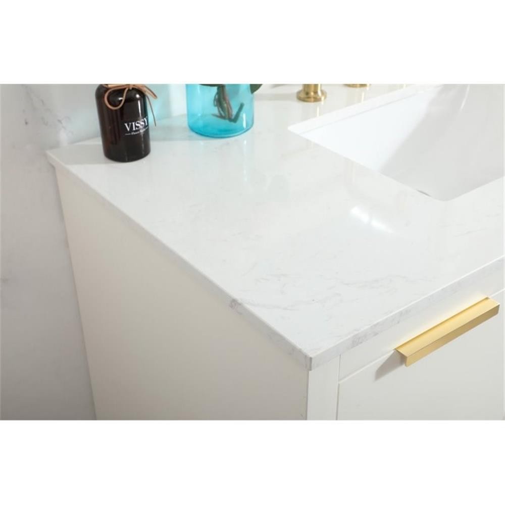 Elegant Decor Blake 42″ Aluminum Alloy MDF Single Bathroom Vanity in White