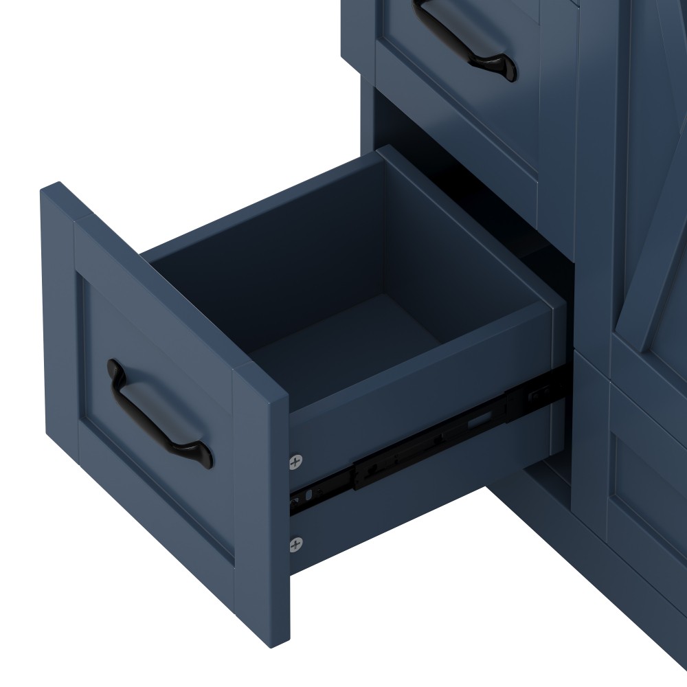 48in Bathroom Vanity w/Sink Bath Farmhouse Freestanding Cabinet w/Ceramic Basin