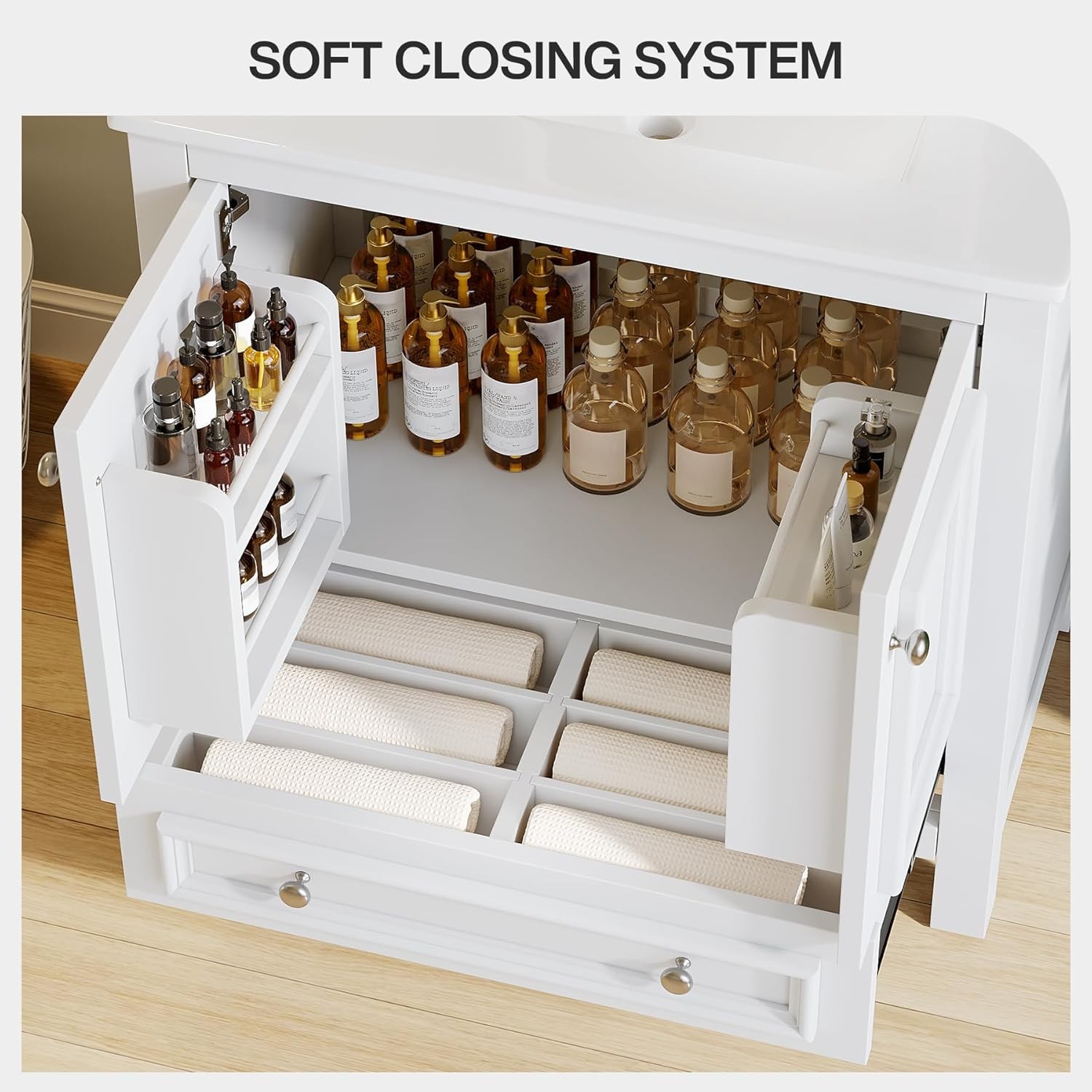30″ Bathroom Vanity with Sink Combo Bathroom Cabinet with 2 Doors and 1 Drawer