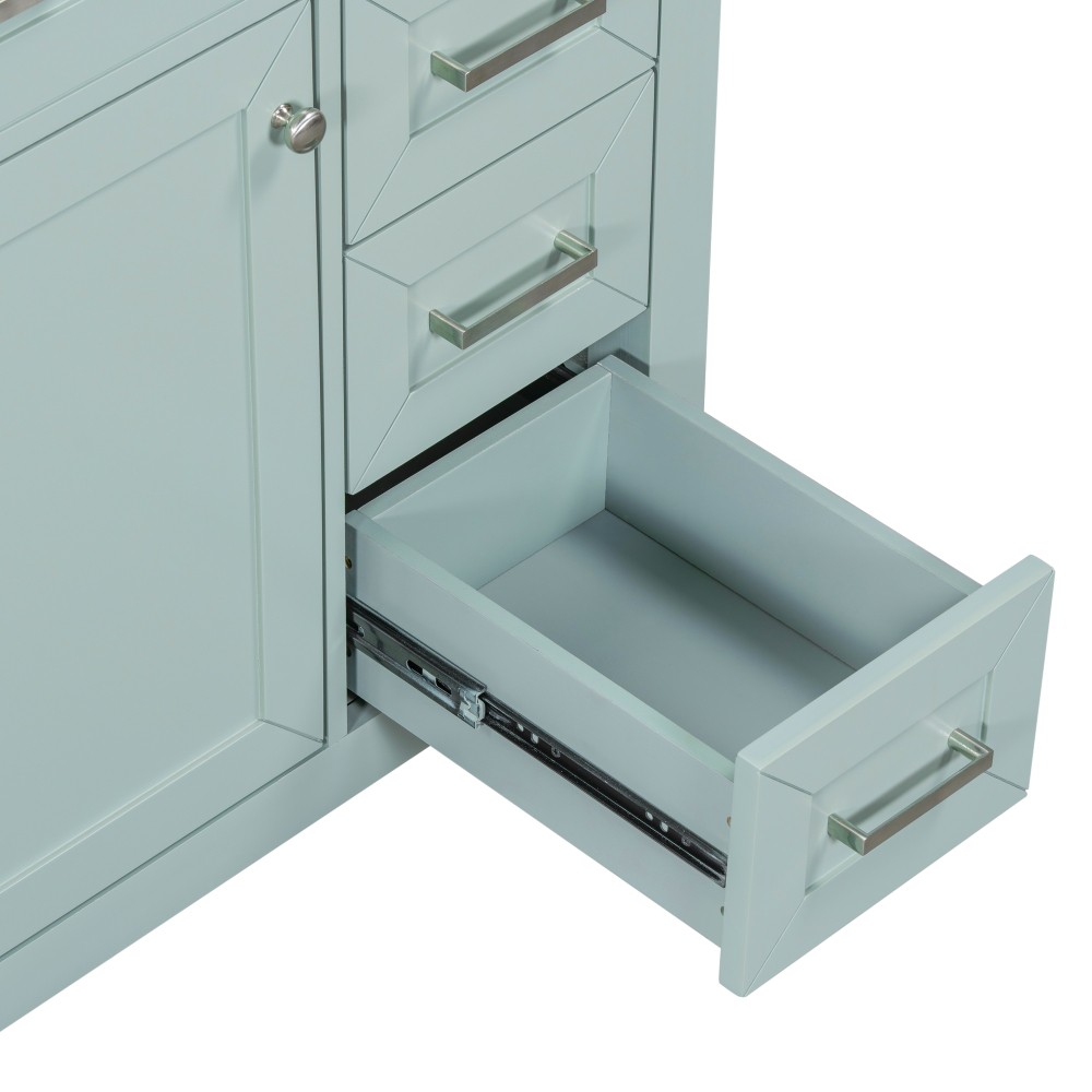 Vanity with Three Sliding Drawers and Shelves For Bathrooms Without Sinks