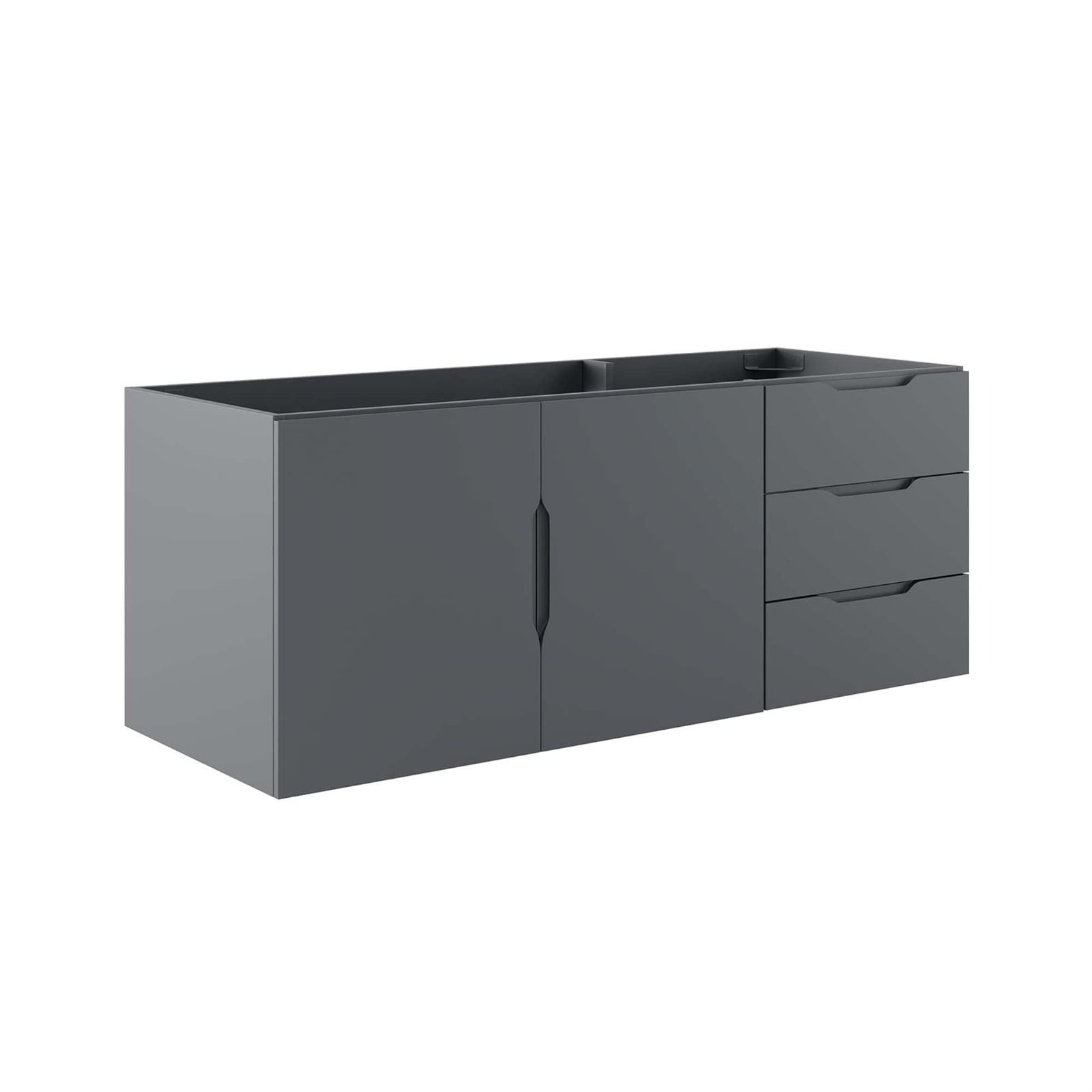 Pemberly Row 47″ MDF and Particleboard Bathroom Vanity Cabinet in Gray