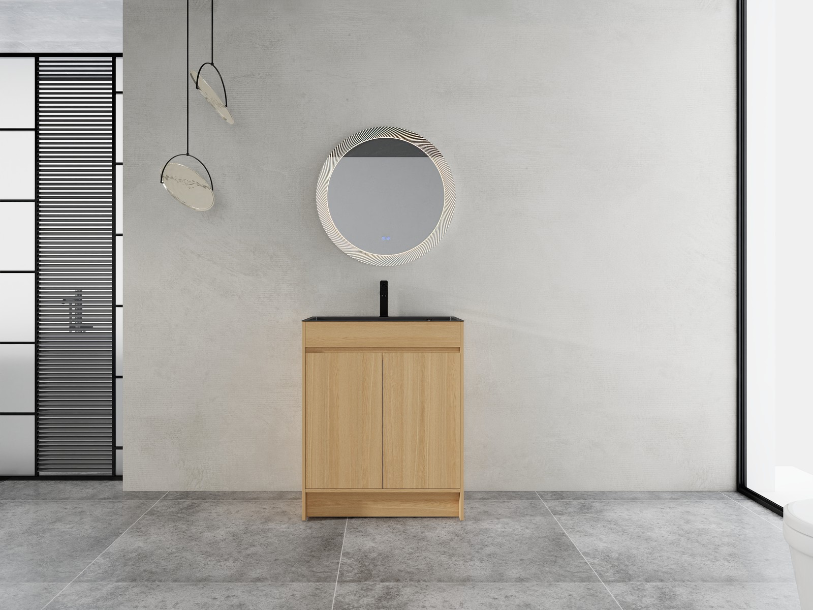 28″ Freestanding Bathroom Vanity/Laundry Utility Cabinet Stainless Steel Sink