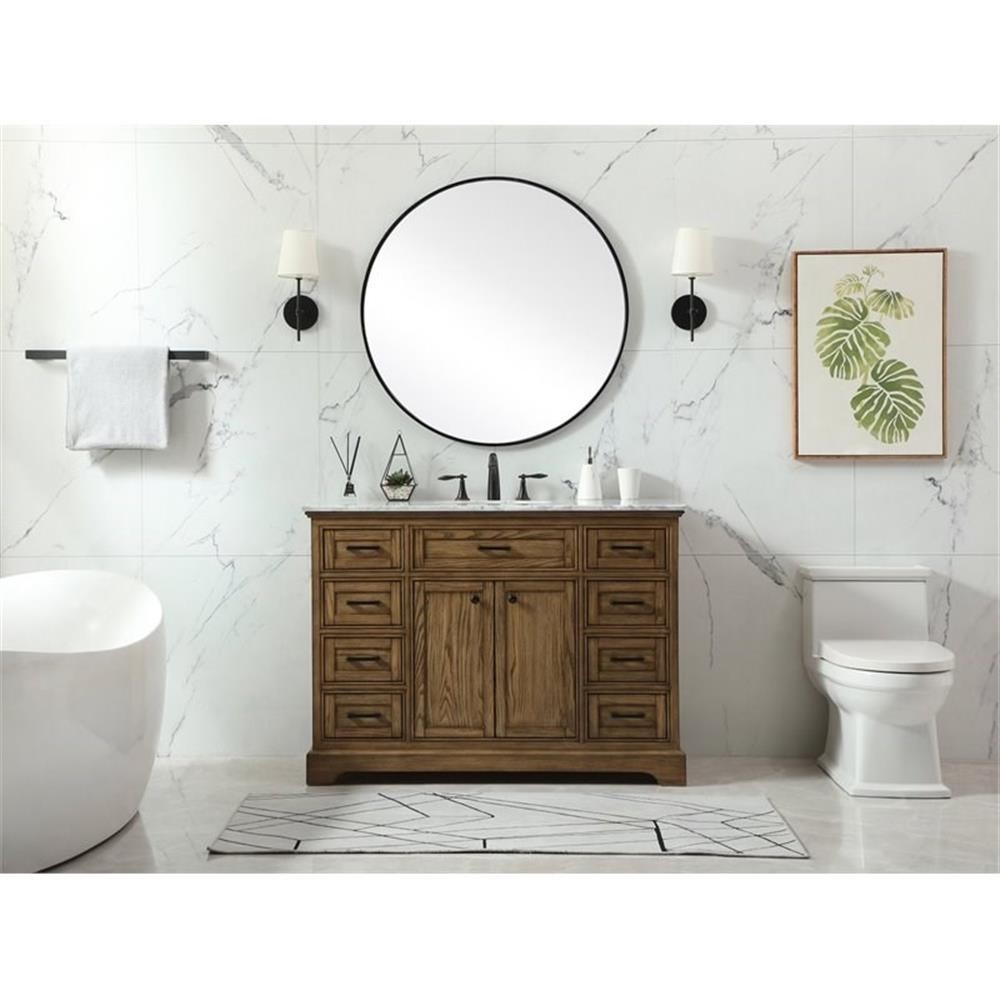 Elegant Decor Americana 48″ Aluminum Alloy Single Bathroom Vanity in Driftwood