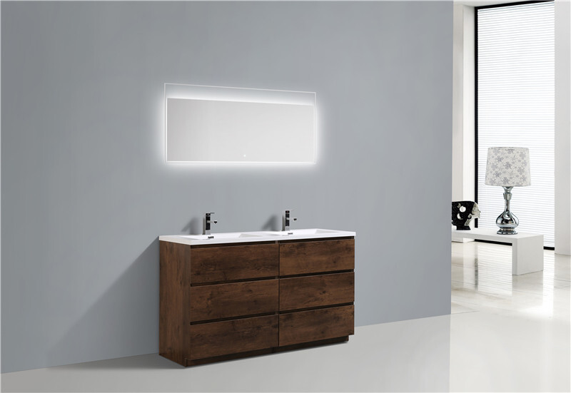 ANGELES 60″ FREESTANDING BATH VANITY WITH DOUBLE ACRYLIC SINKS