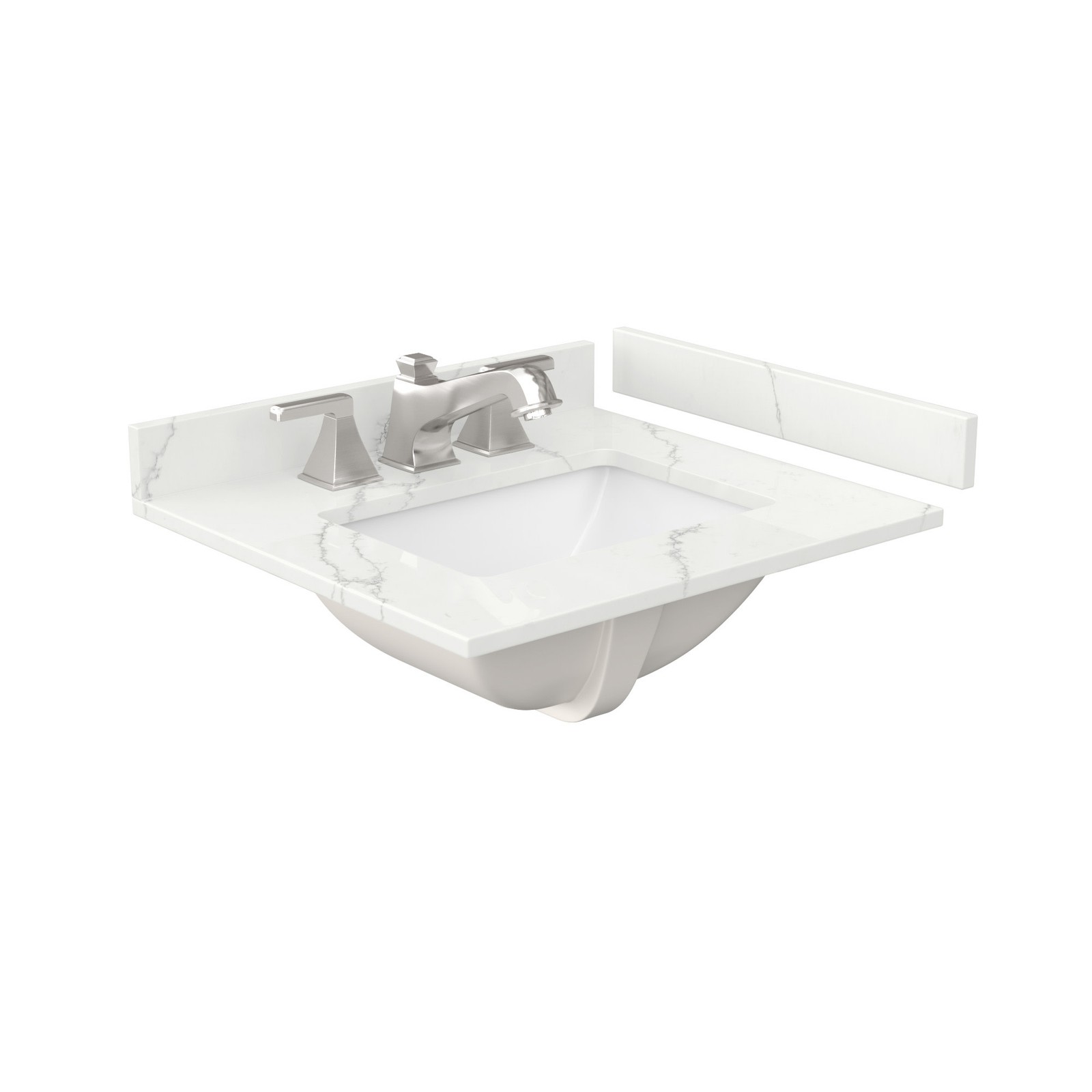 Wyndham Collection WCF9191-24S-QTZ-US3MXX Palmilla 24″ – Natural Oak / White