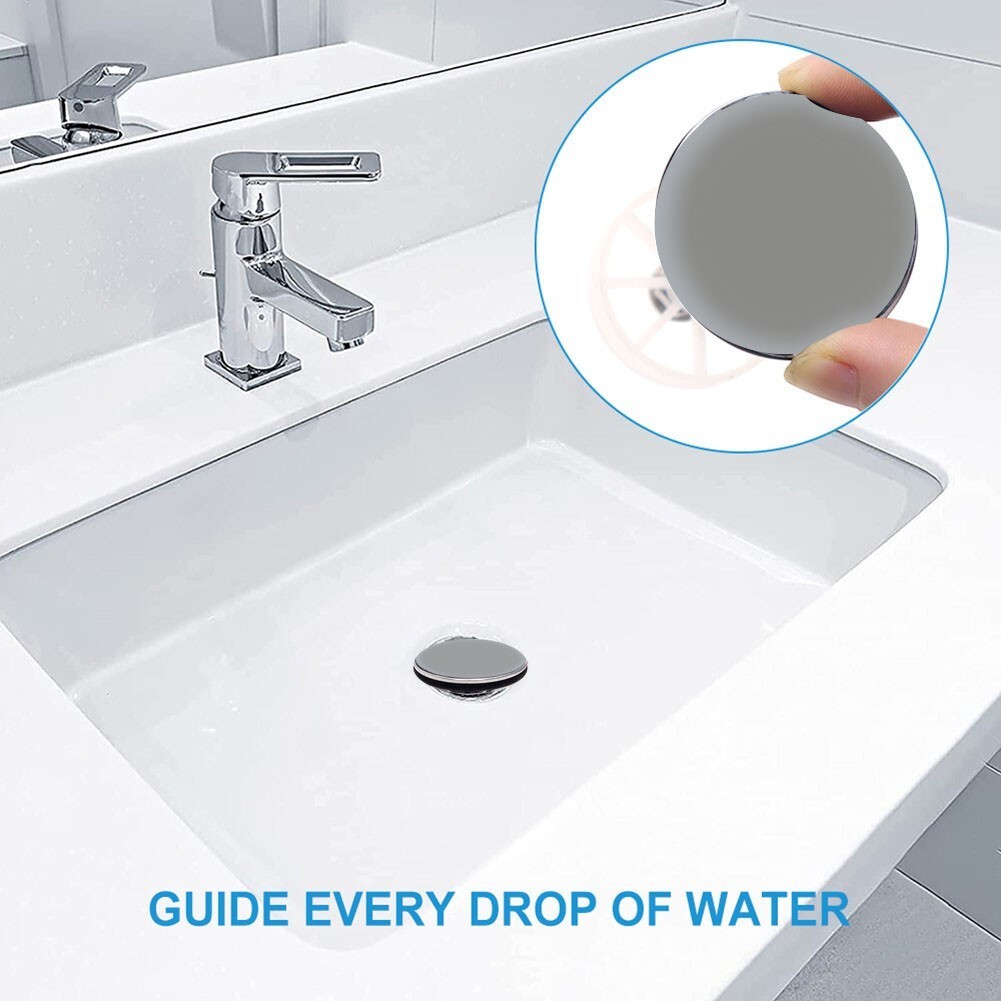 New Pop-Up Waste Basin Sink Push Button 40MM Plug Slotted Chrome Plated Bathroom
