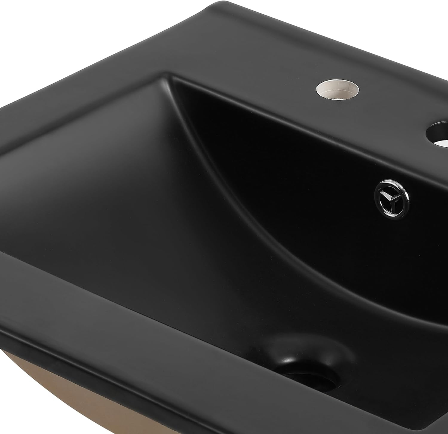 Ancillary 20 In. W X 18.25 In. D Ceramic Vanity Sink Top with 3-Hole Rectangular