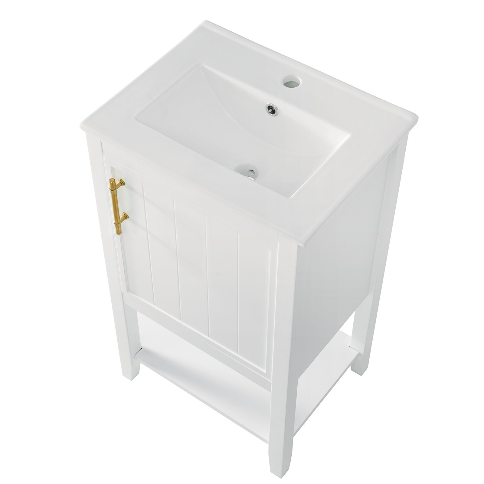 20″ Bathroom Vanity with Sink Door Open Shelf Rack Freestanding Storage Cabinet