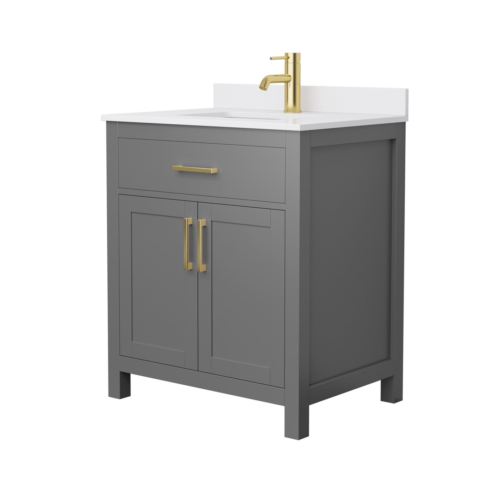 Wyndham Collection WCG242430S-UNSMXX Beckett 30″ – White / Carrara Cultured