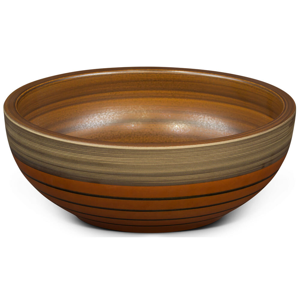 US Seller – 16in Earth Tone Oriental Porcelain Basin