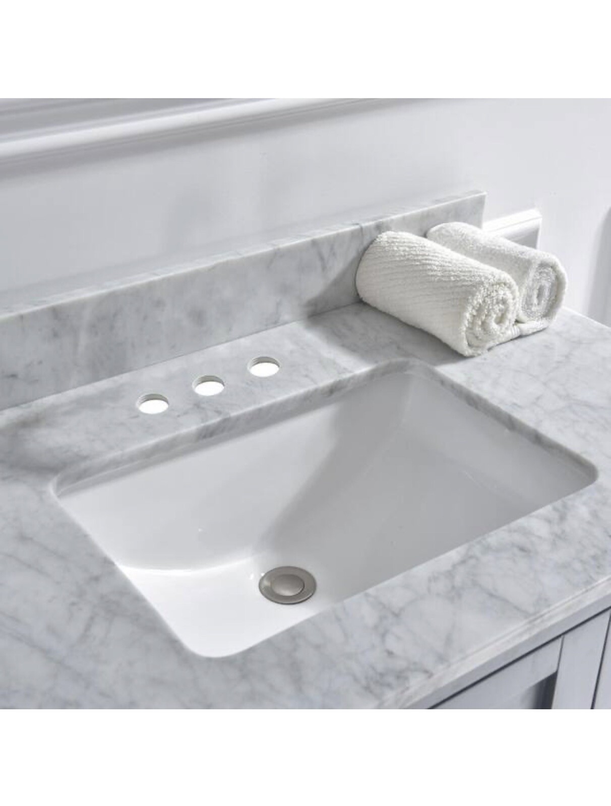 WOODBRIDGE Maldon 37 in. W x 22 in. D Single Basin Carrara Marble Vanity Top