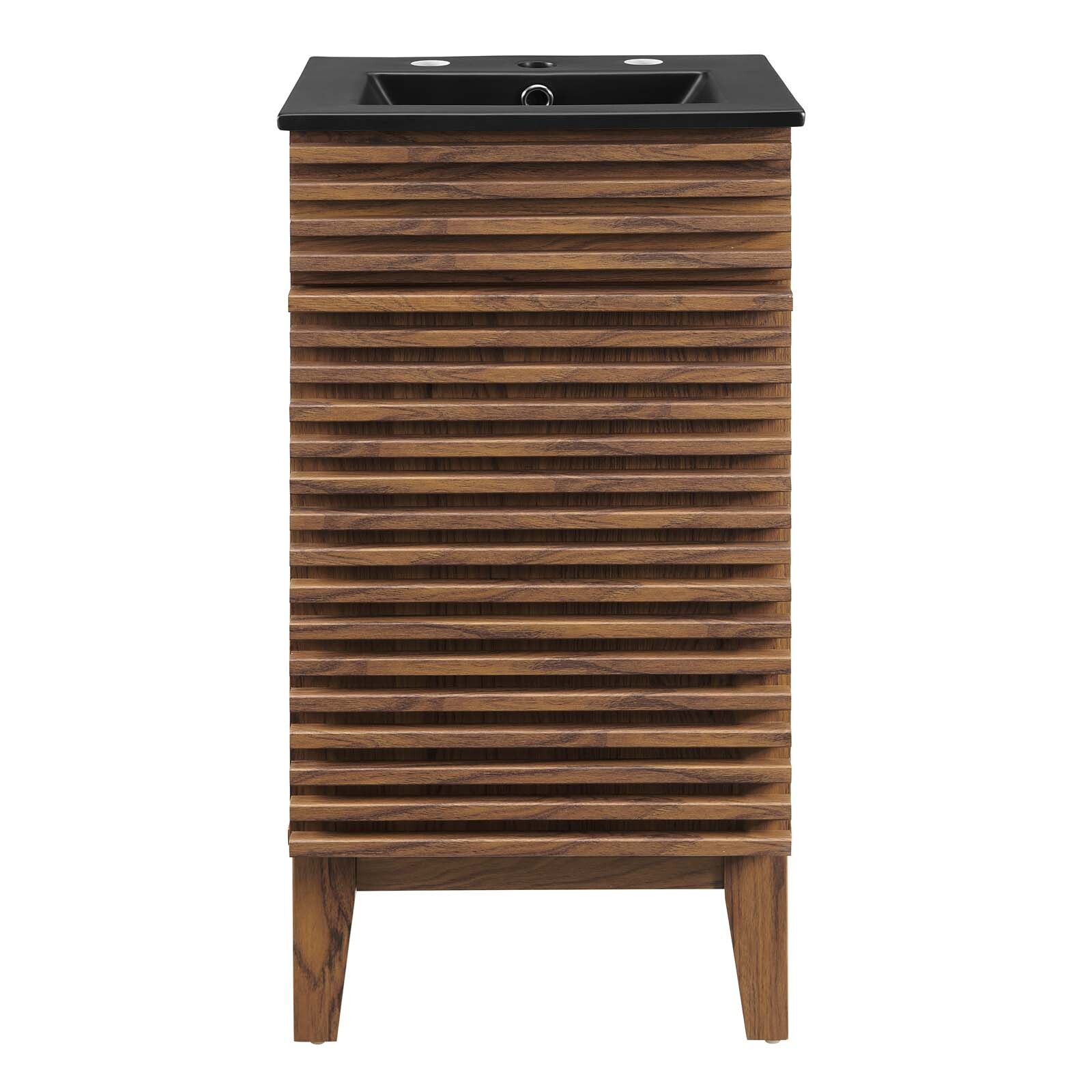 Modway Render 18″ Bathroom Vanity With Sink in Walnut Black