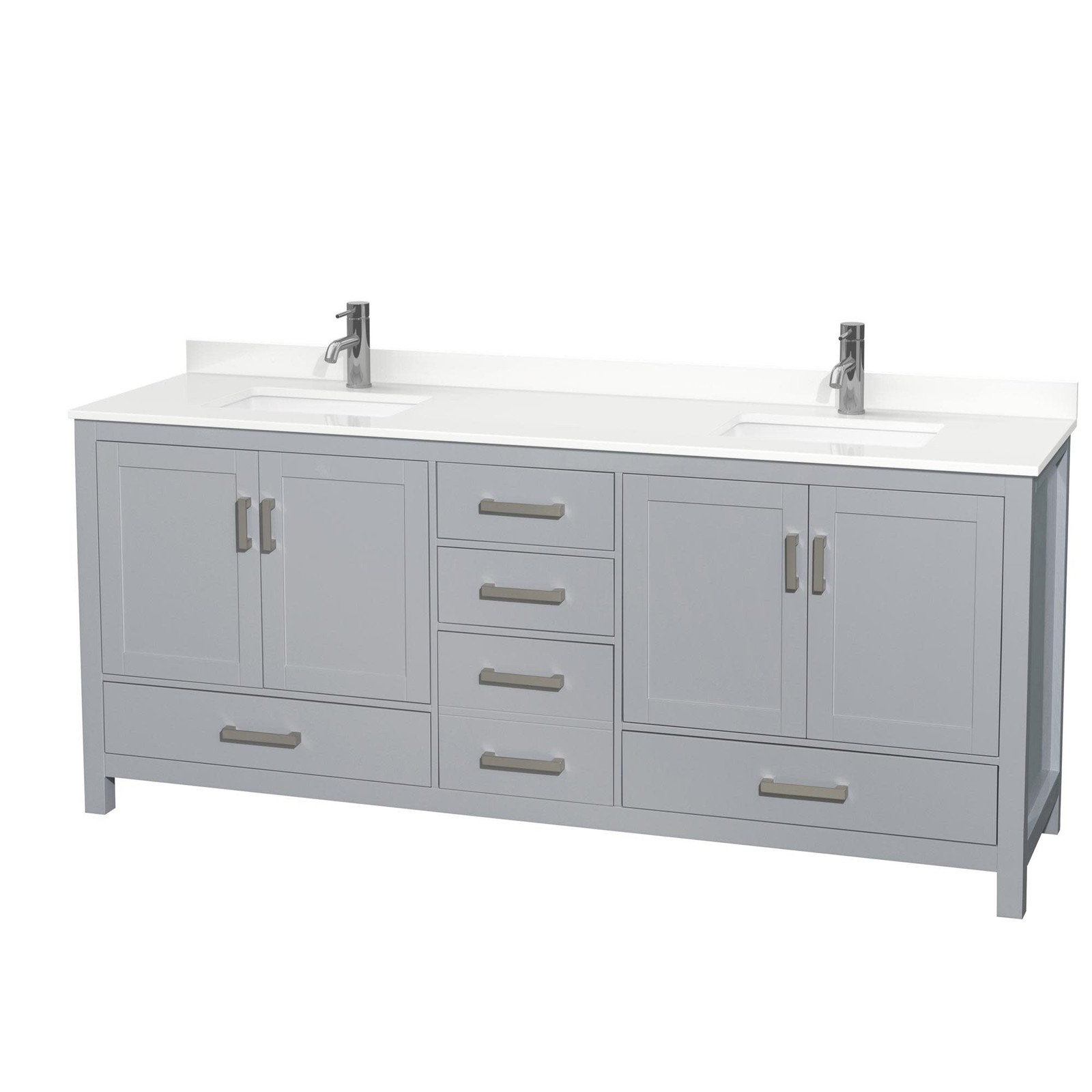 Wyndham Collection WCS141480D-QTZ-UNSMXX Sheffield 80″ – Gray / White Quartz Top