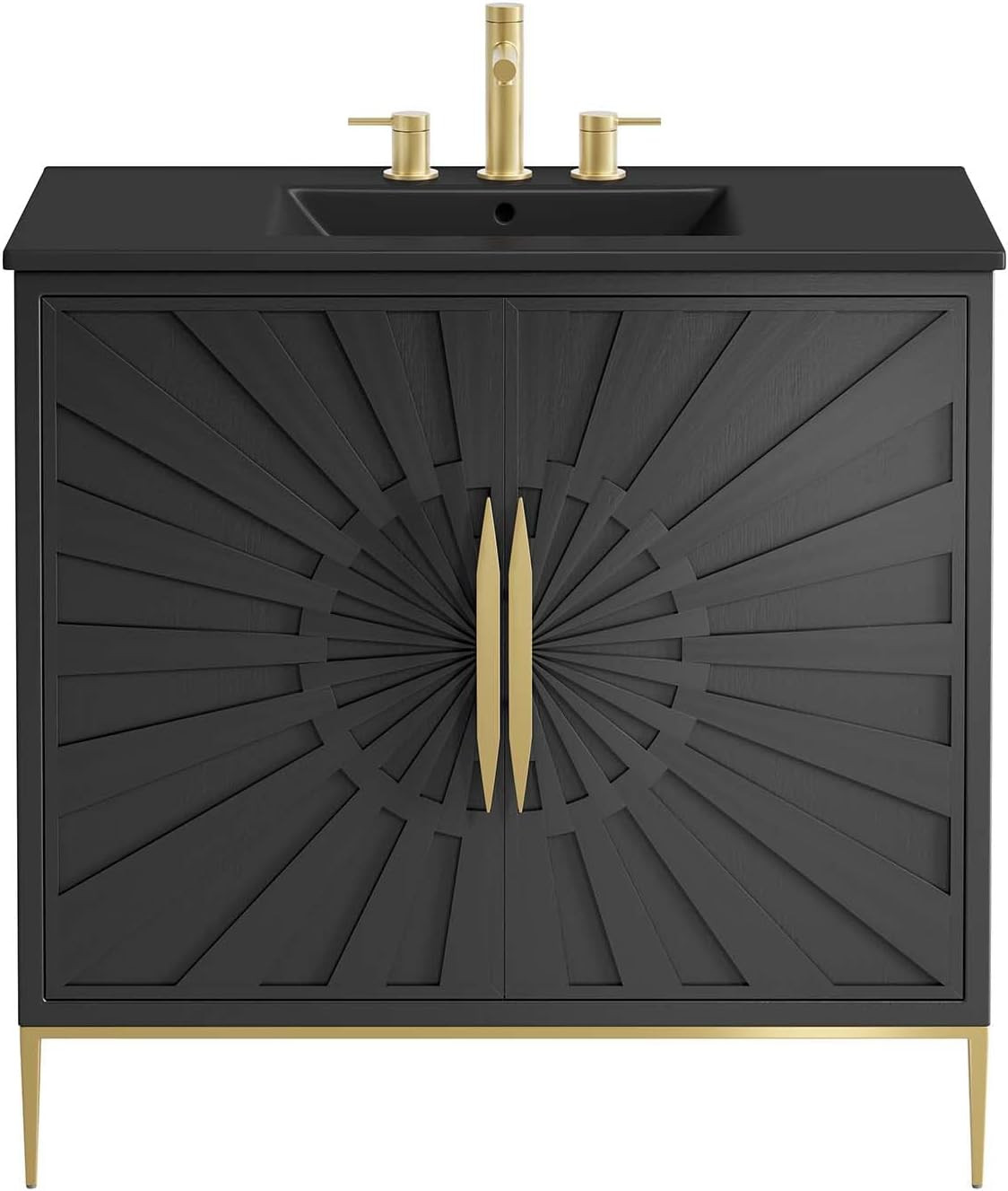 Elegant 36″ Black Awaken Bathroom Vanity Cabinet for Modern Spaces