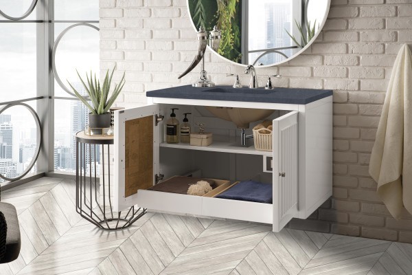 36″ James Martin Athens E645-V36-GW-3CSP Vanity Cabinet Charcoal Soapstone Top