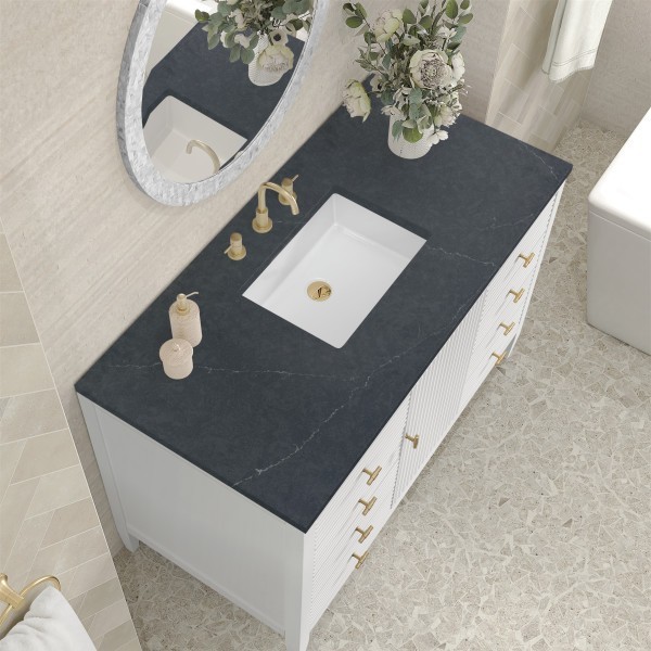 48″ James Martin Myrrin 485-V48-BW-3CSP Vanity Cabinet Charcoal Soapstone Top