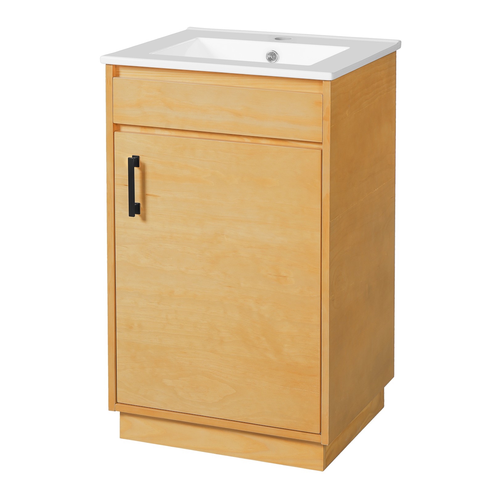 20″ Bathroom Vanity w/Ceramic Sink,Farmhouse Storage Cabinet w/Soft Closing Door