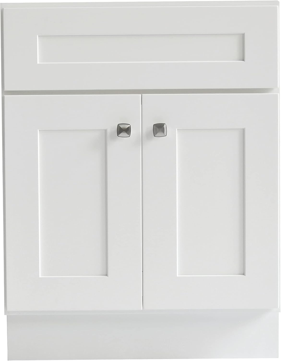 Brookings 24 Inch Bathroom Vanity, Ready to Assemble, Solid Wood, Sherwin Willia