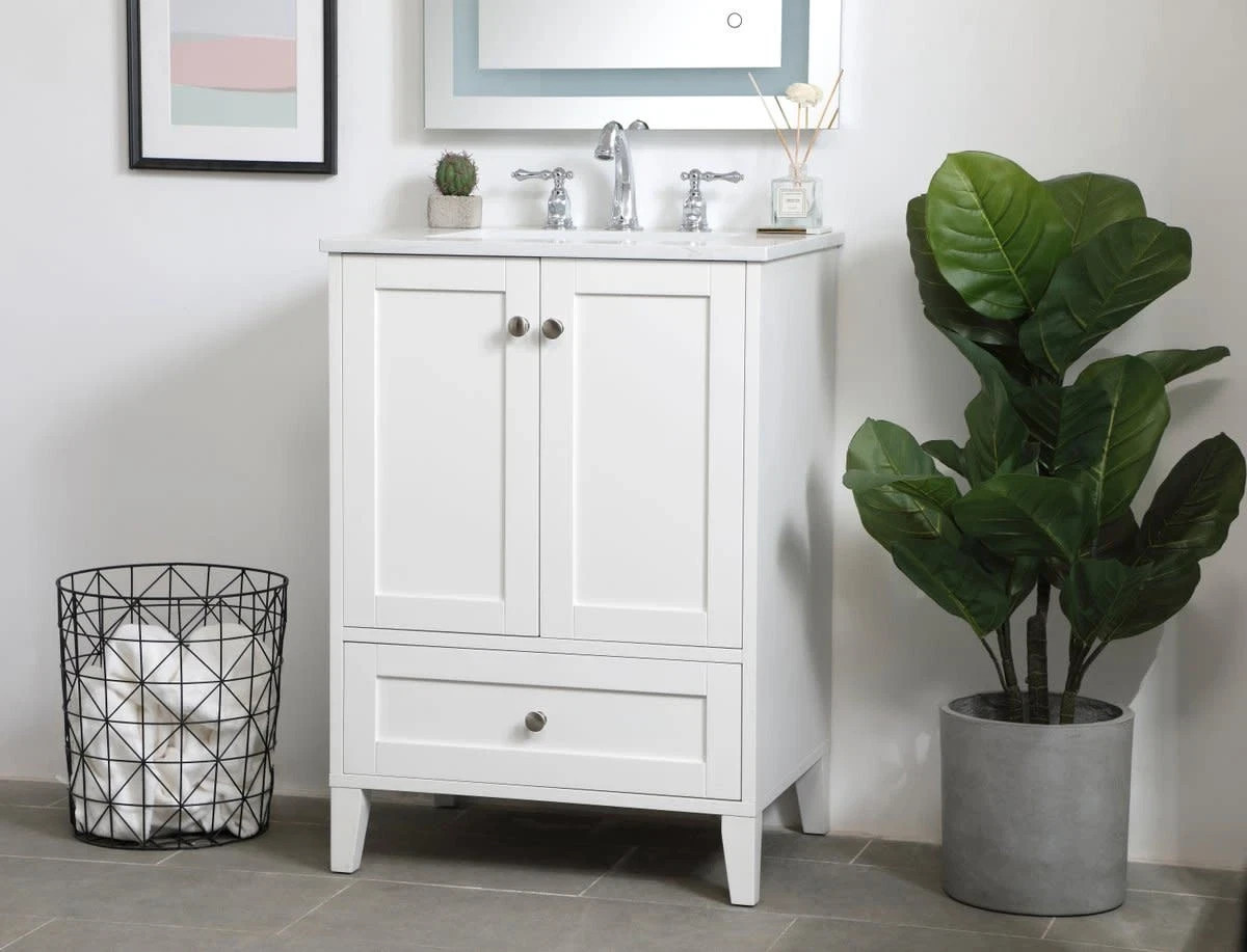 Elegant Decor – VF18024WH – 24 inch Single Bathroom Vanity in White
