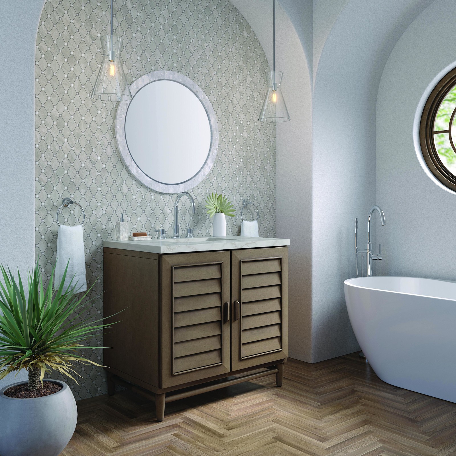 James Martin Vanities 620-V36-3VSL Portland 36″ Single Basin Wood – Wood