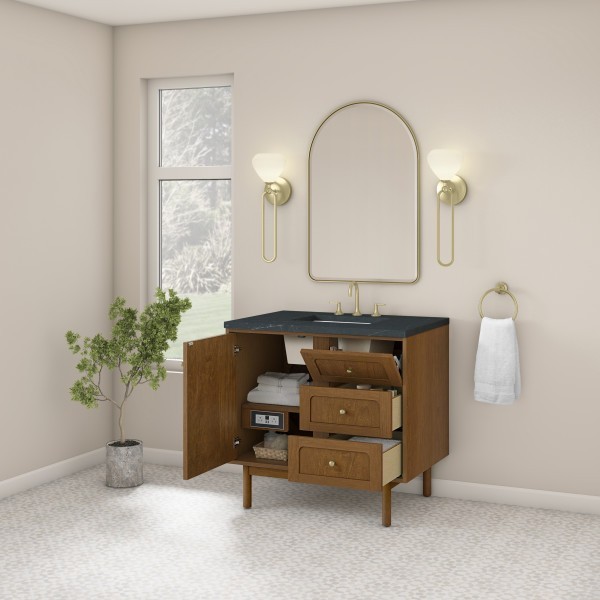 36″ James Martin Laurent 545-V36-HNO-3CSP Vanity Cabinet Charcoal Soapstone Top