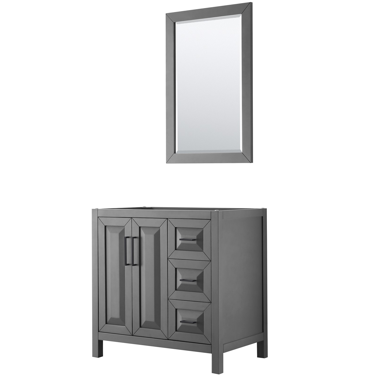 Wyndham Collection WCV252536SCXSXXM24 Daria 35″ Single – Dark Gray / Matte Black