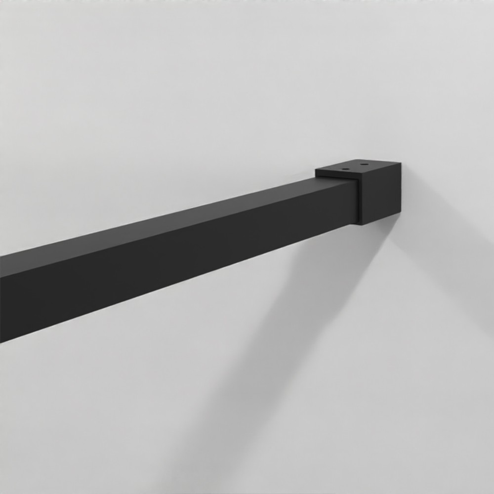 46×72 Black Frameless Shower Screen Panel for Walk-in Wetroom, Tempered Glass