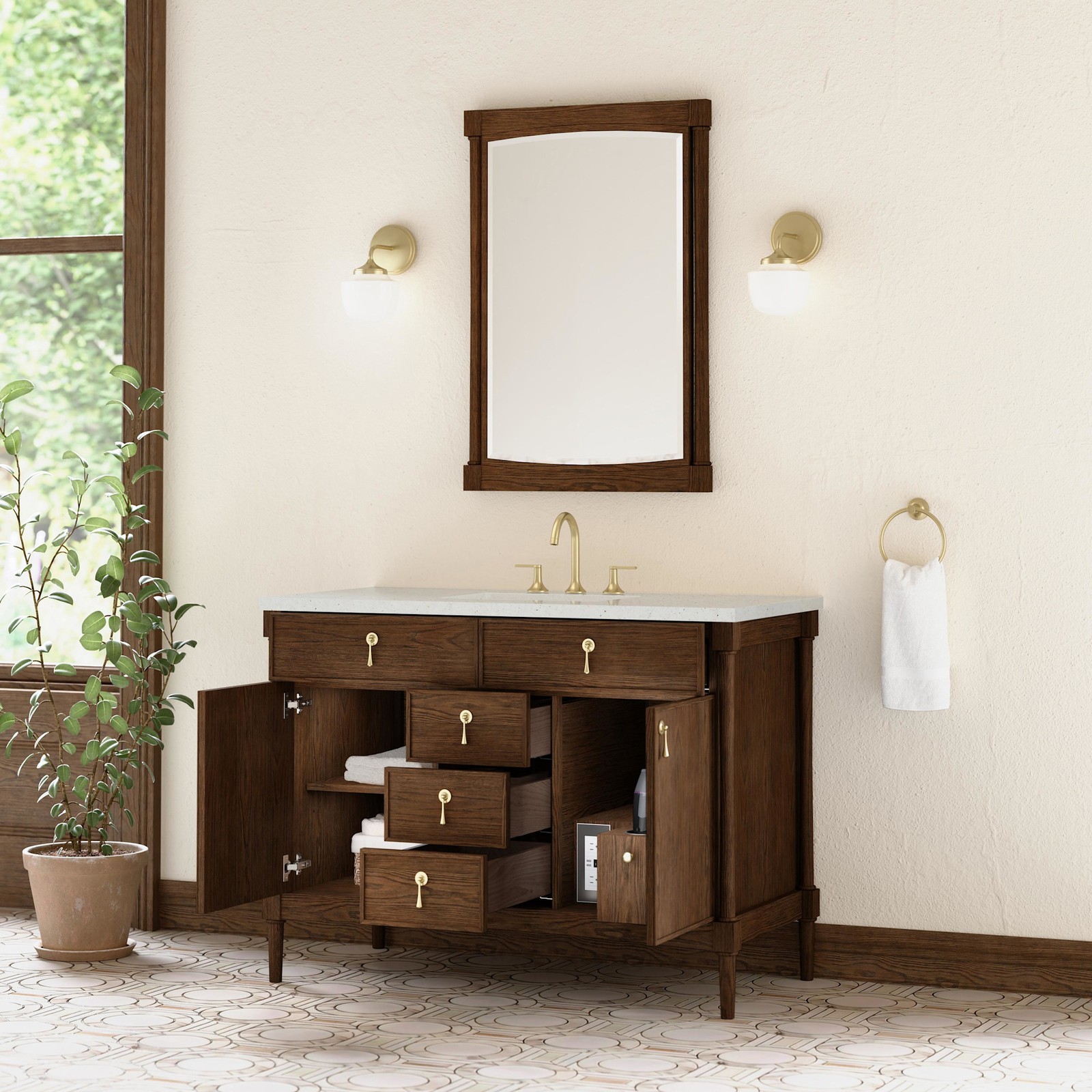 James Martin Vanities D680-V48-3LDL Kinnsden 48″ – Sable Oak