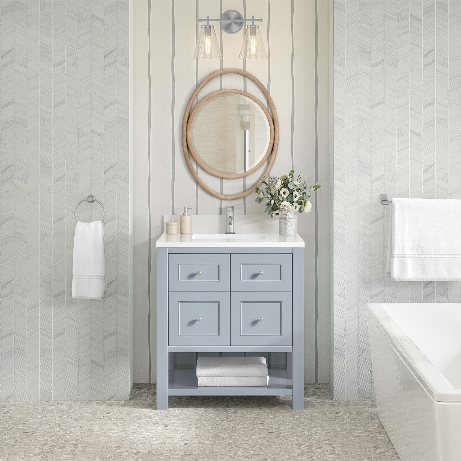 James Martin Vanities 330-V30-1WZ Breckenridge 30″ – Light Natural Oak