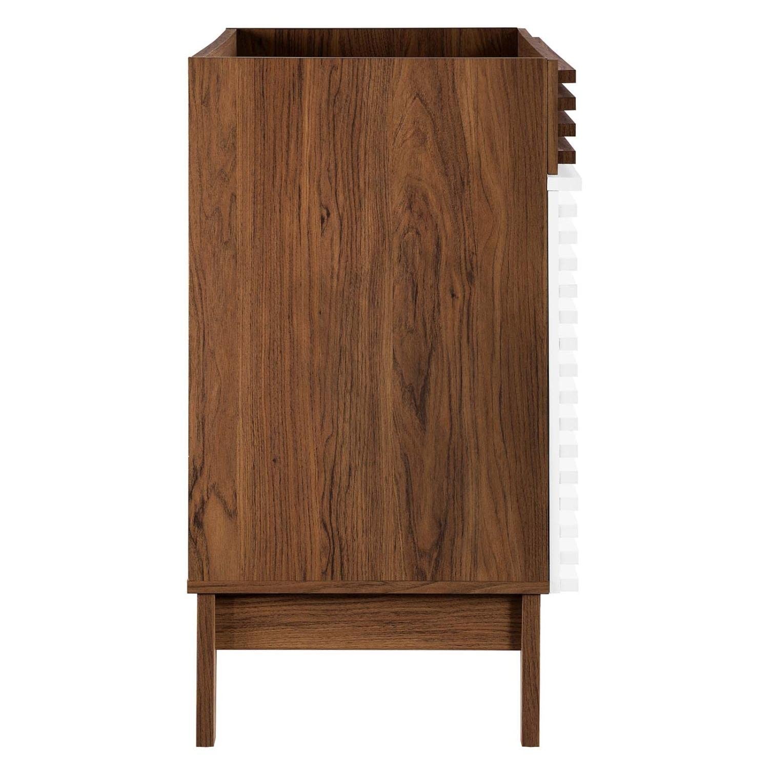 Modway Render 35″ MDF and Particleboard Bathroom Vanity Cabinet in White/Walnut