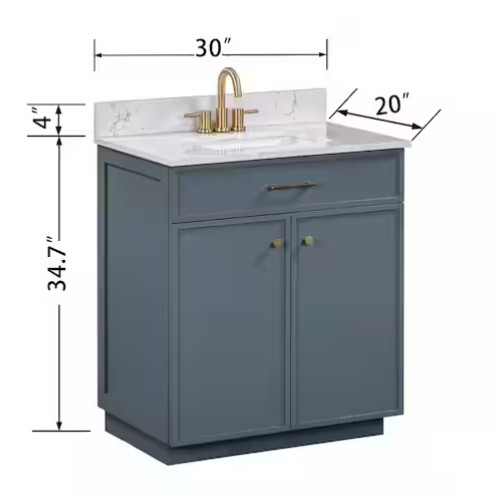 Glacier Bay Marcote 30″ Single-Sink Freestanding Vanity – Base Only