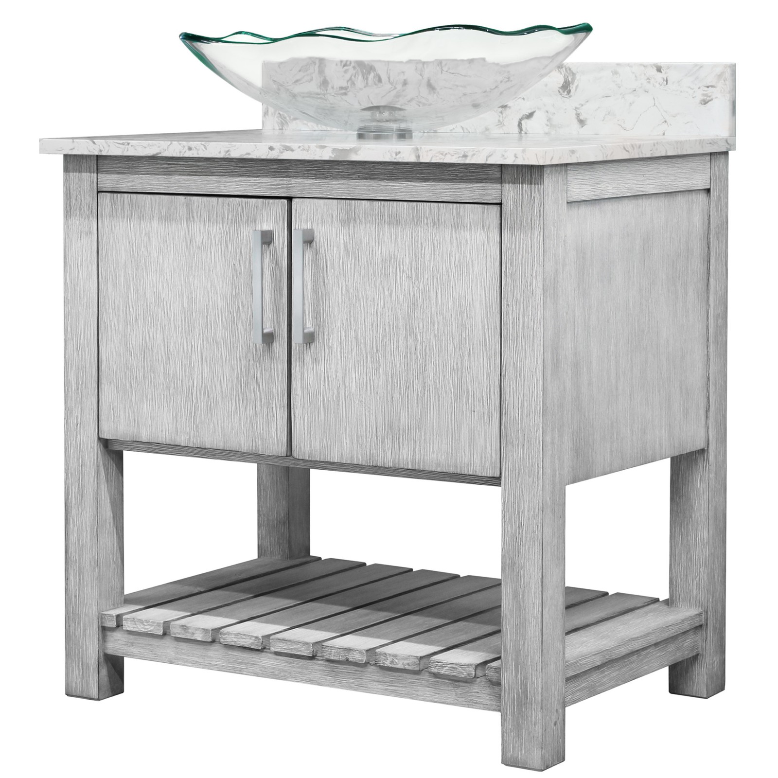 Miseno MV-30SG-6001-317C 30″ – Stonewash Grey / Cafe Mocha Top / Brushed Nickel