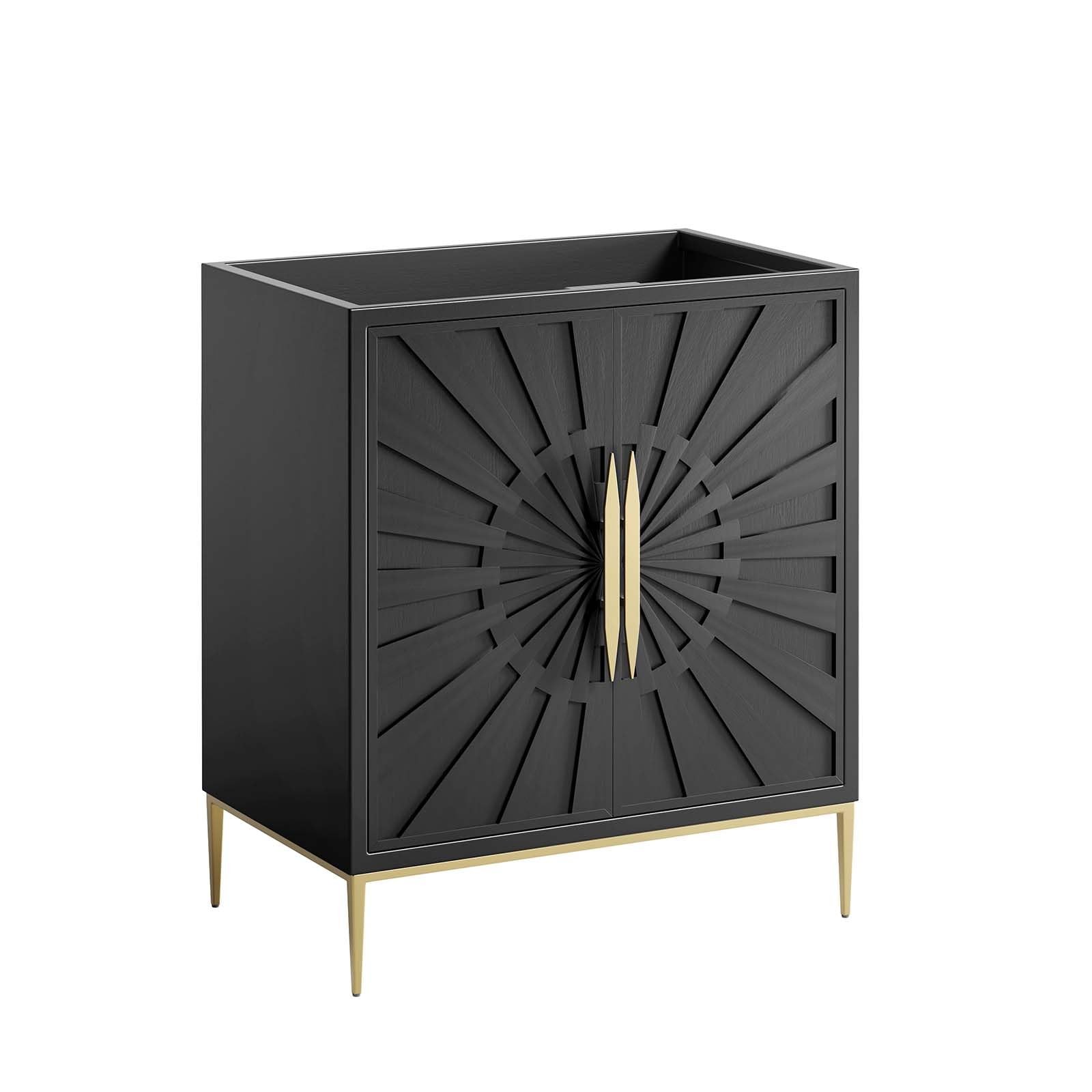 Modway Awaken 30″ Solid Wood and MDF Bathroom Vanity Cabinet in Black