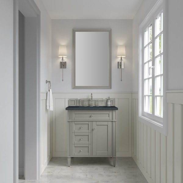 30″ James Martin Brittany 650-V30-UGR-3CSP Vanity Cabinet Charcoal Soapstone Top