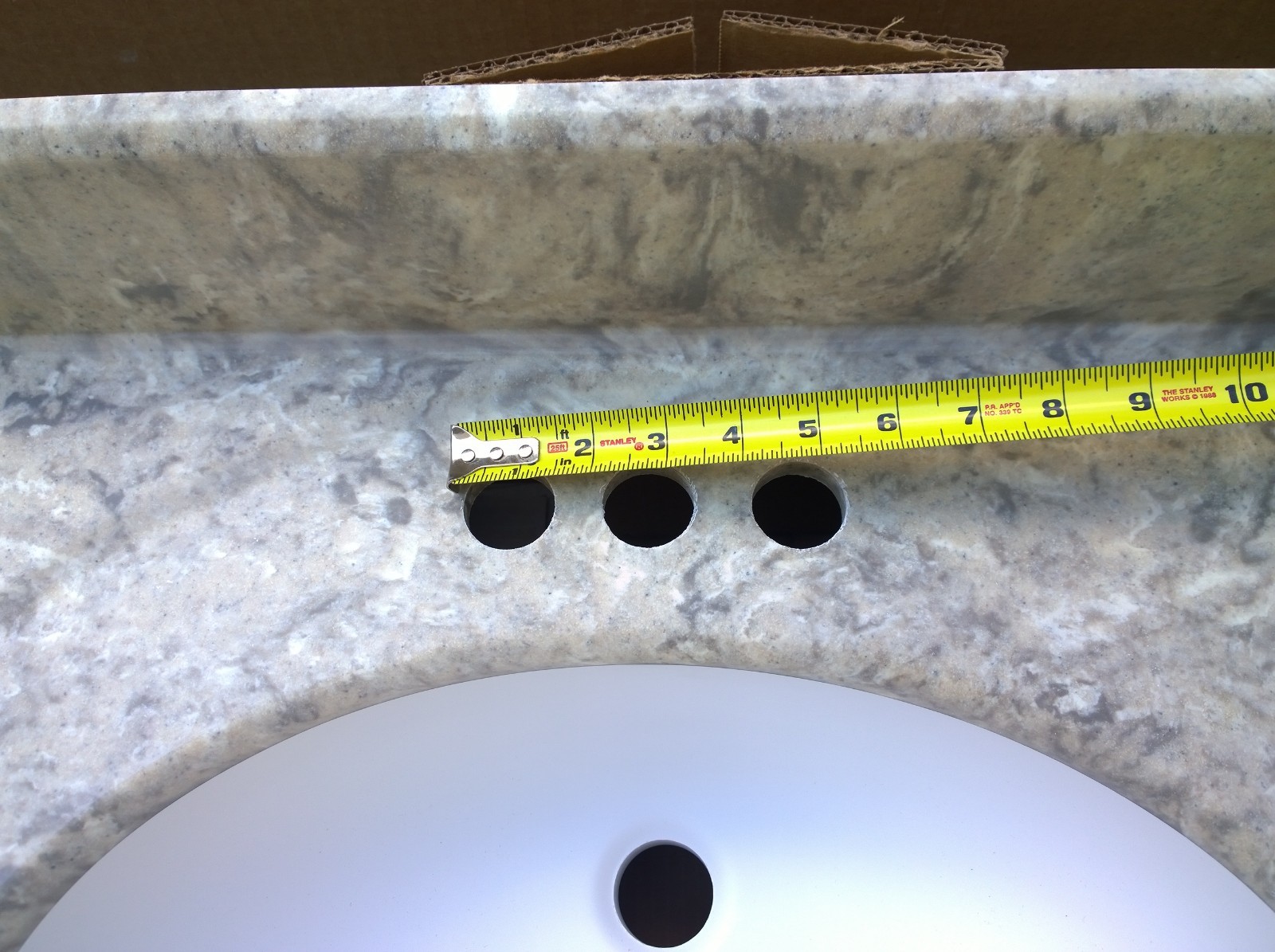 NIB Bathroom Premium CULTURED River-Bottom GRANITE Vanity Cabinet Top SINK 37×22