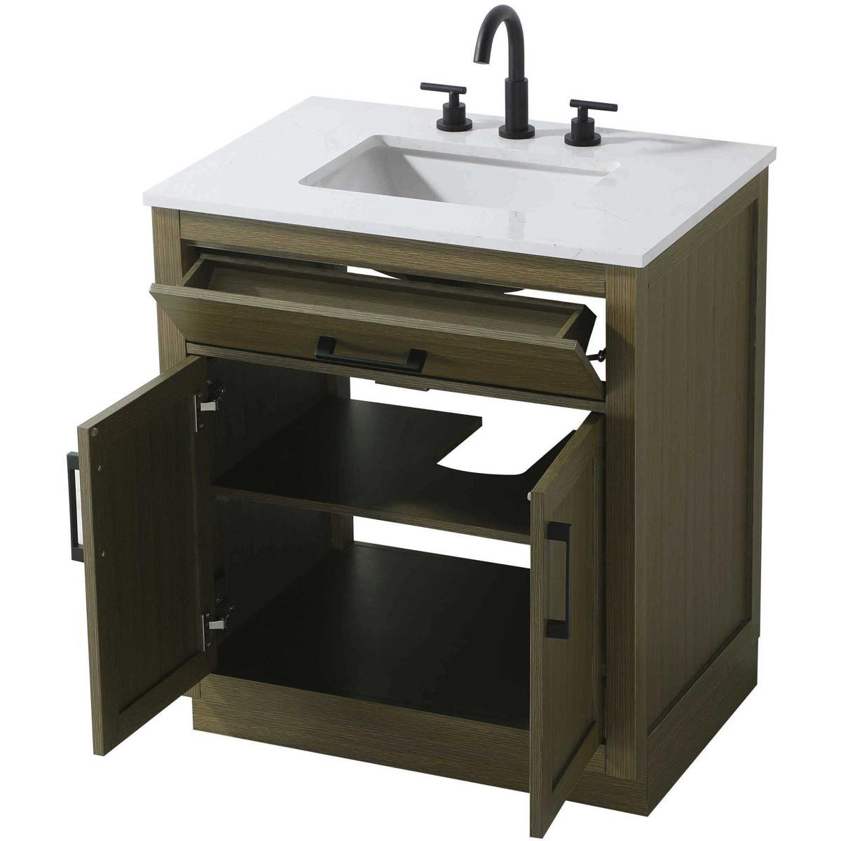 Elegant Lighting VF29730MCB Alden Vanity Chestnut Brown
