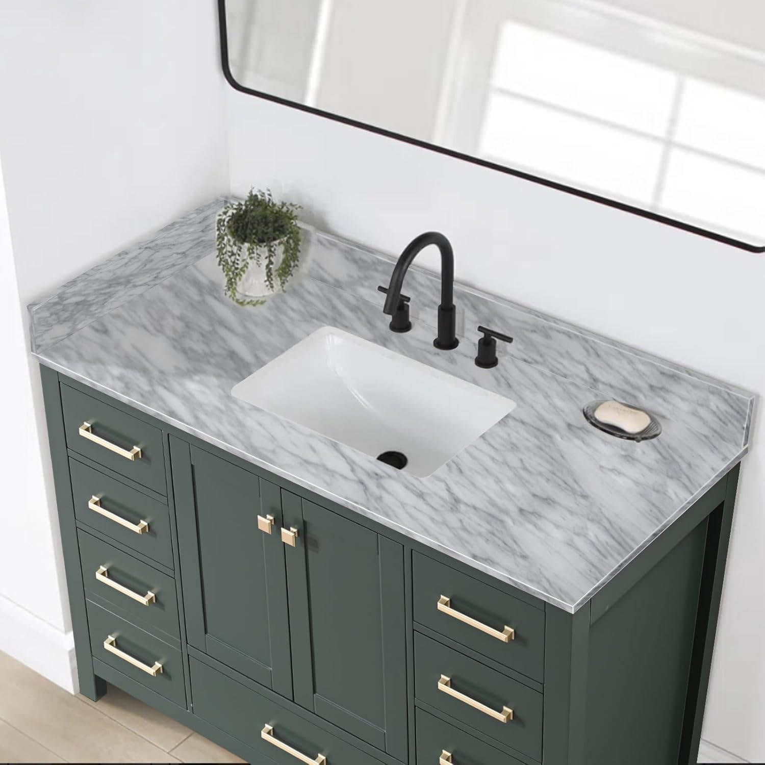 21″ Carrara Marble Side Splash for Elegant Bathroom Vanity Sink Top