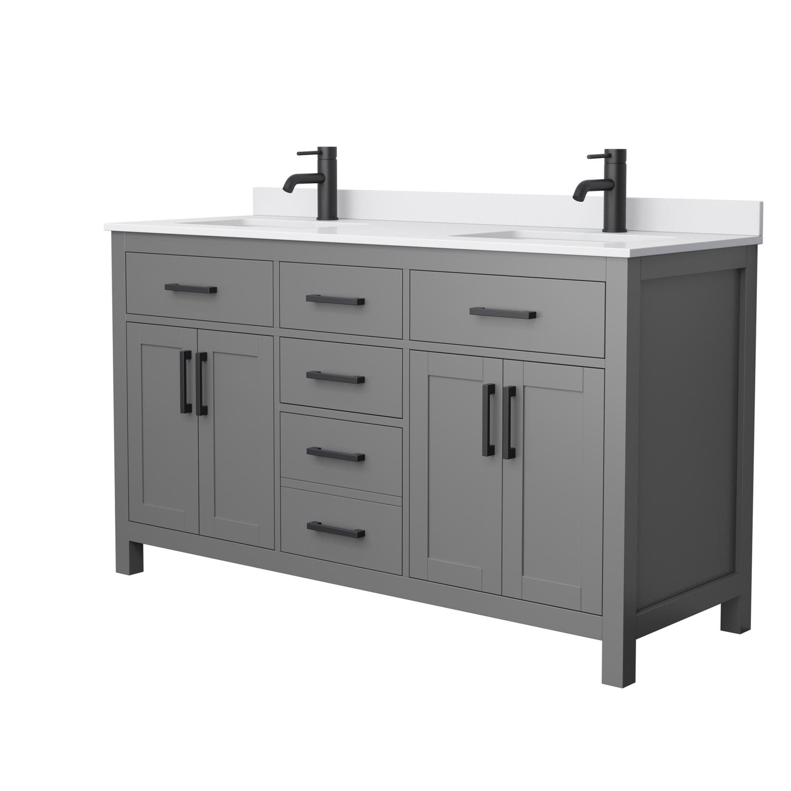 Wyndham Collection WCG242460D-UNSMXX Beckett 60″ – Dark Gray / White Cultured