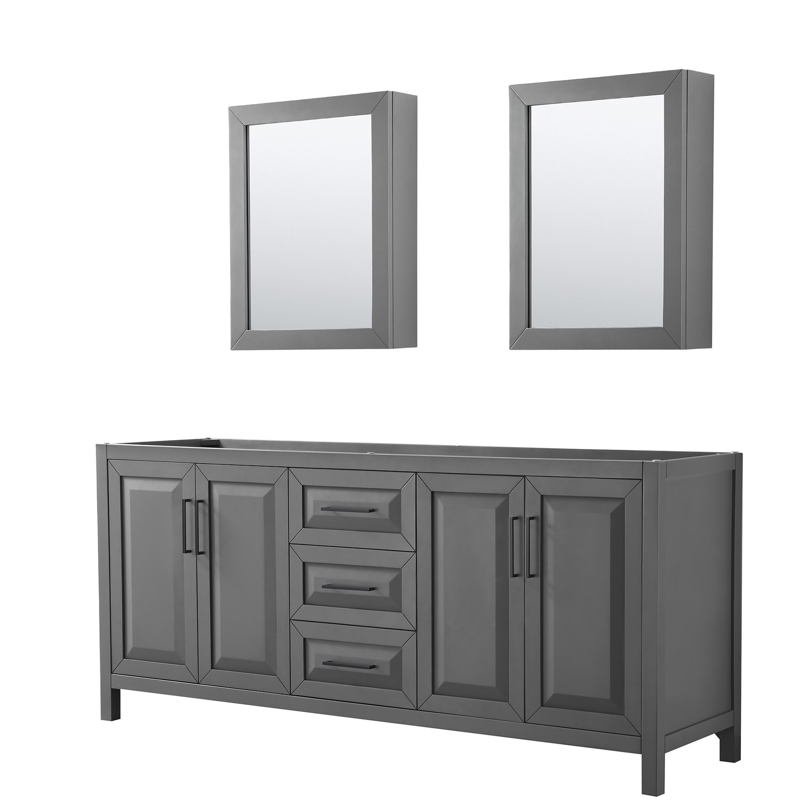 Wyndham Collection WCV252580DCXSXXMED Daria 79″ Double – Dark Gray / Matte Black
