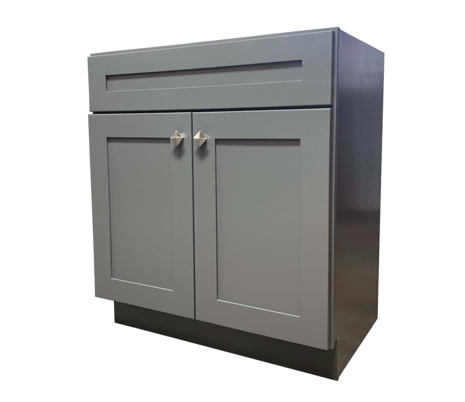 30″ Grey Shaker Single Bathroom Vanity Base Cabinet 30″ W x 21″ D x 34.5″H