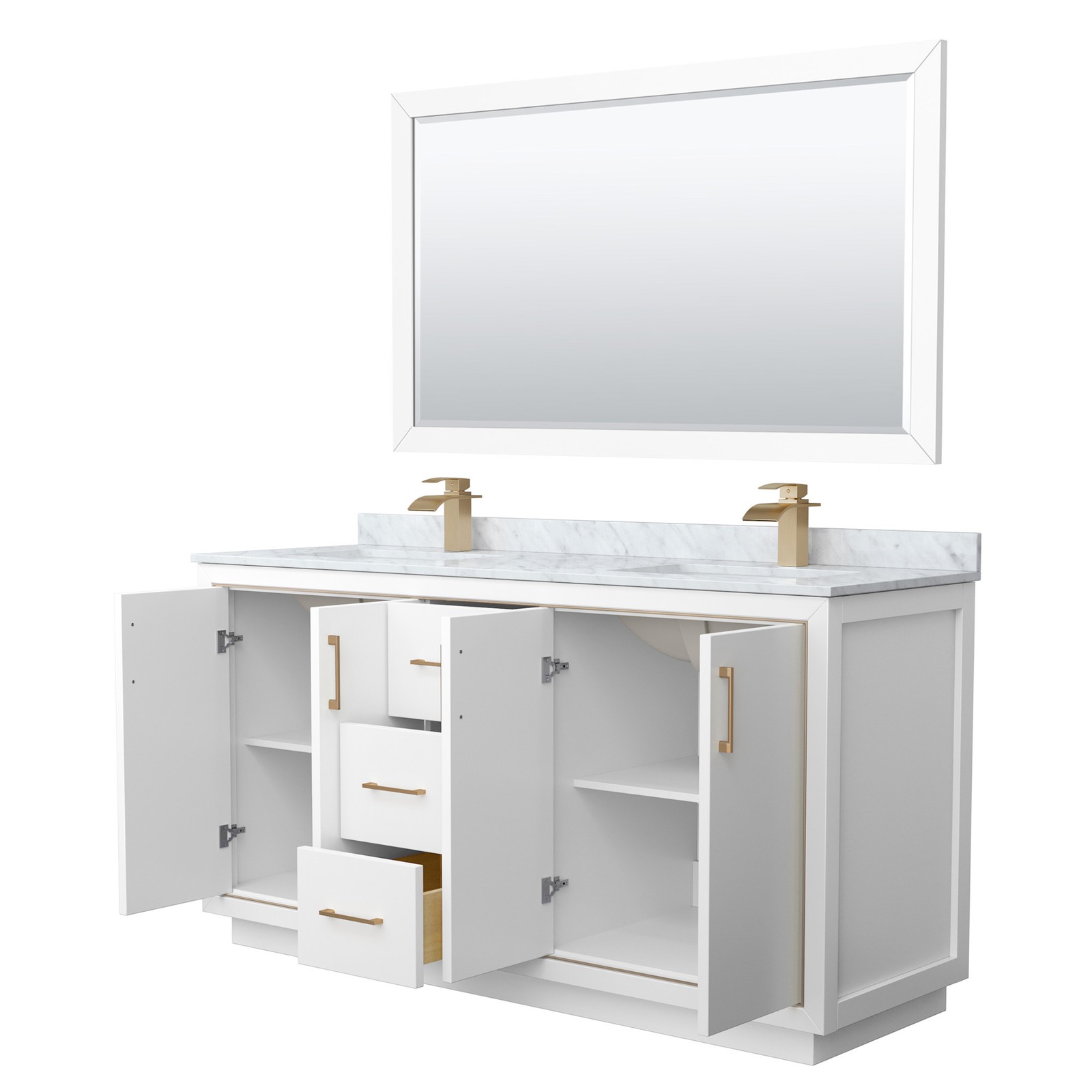 Wyndham Collection WCF1111-66D-NAT-M58 Icon 66″ – Dark Gray / Brushed Nickel