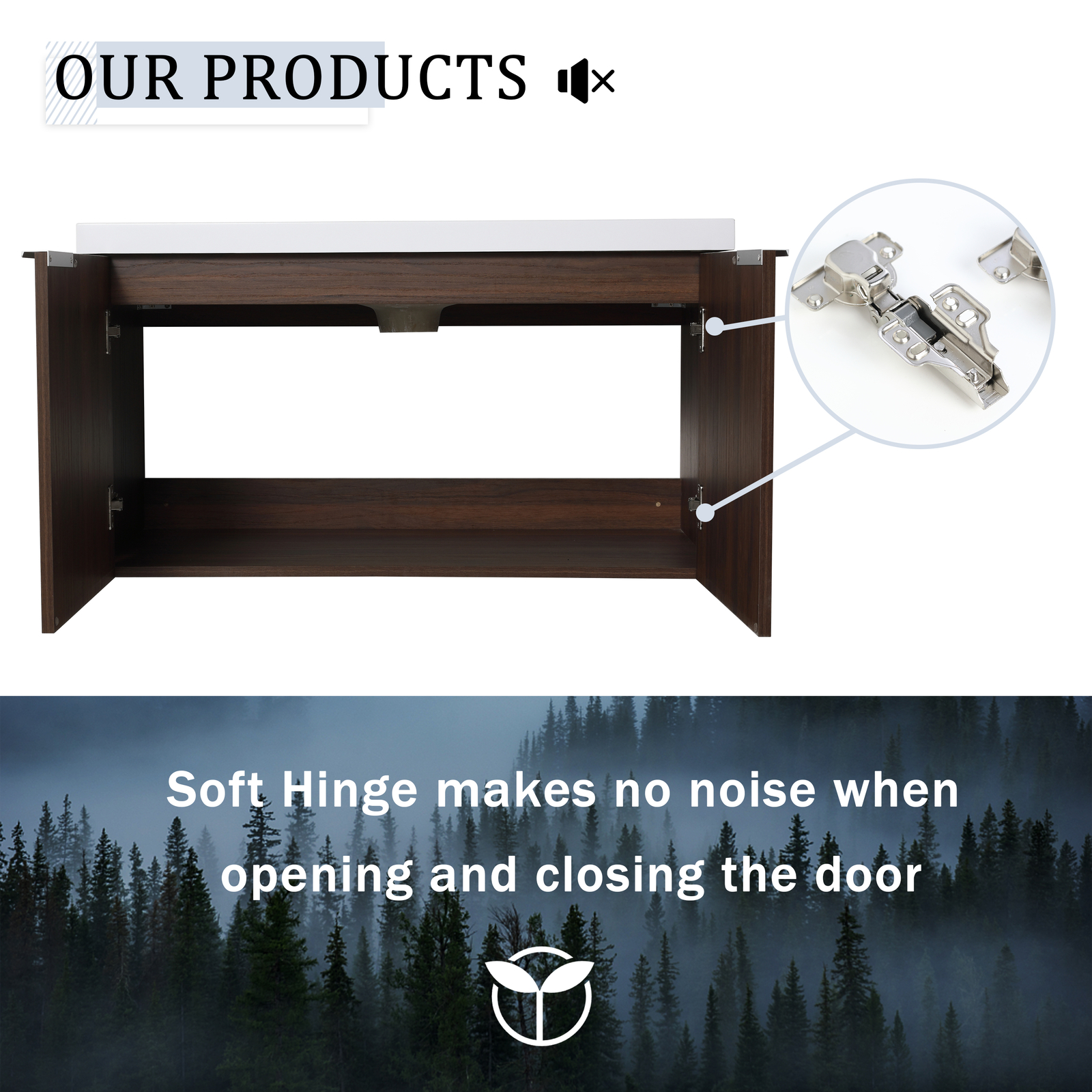 84″ Wall Mounted Bathroom Vanity Sink W/Resin Sink Basin and Small Side Cabinets