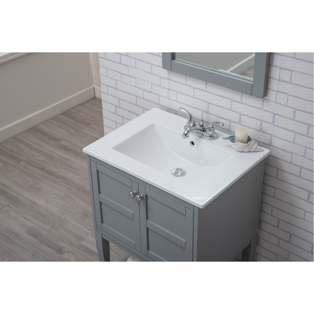 Elegant Lighting VF2101 Mason 24 X 33.25 inch Grey and Chrome Vanity Set in Gray