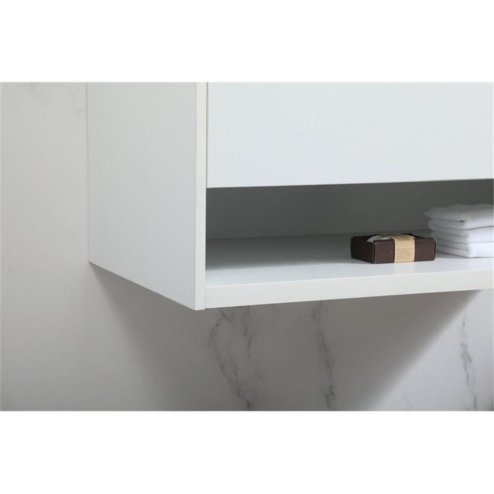 Elegant Decor Roman 36″ Aluminum Alloy MDF Single Bathroom Vanity in White